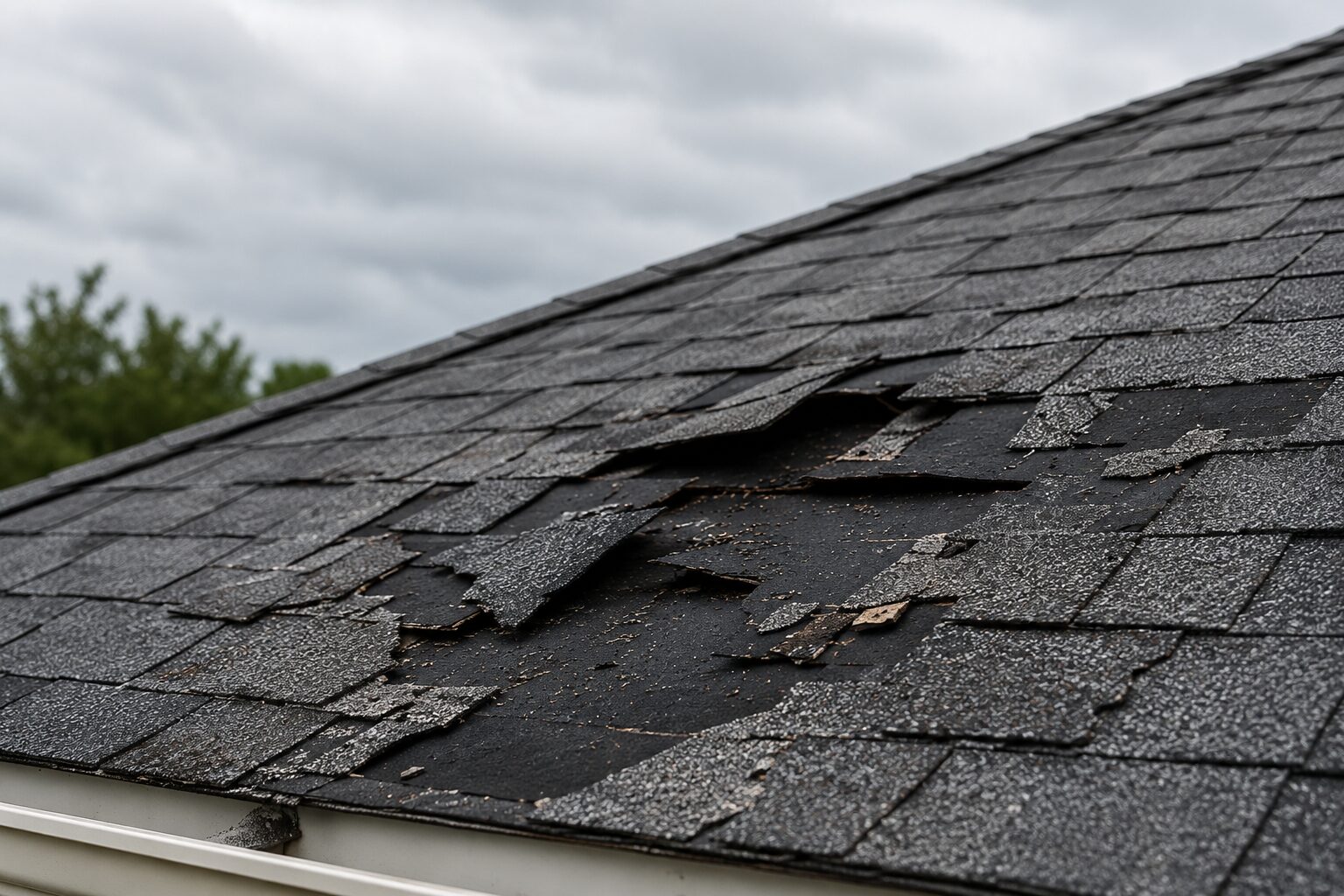 Roof storm damage in Florida after severe weather